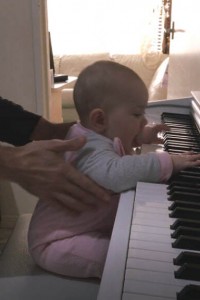 Mariah at 9 months. Make sure you stay close as they experiment.