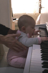 Mariah at 9 months. Make sure you stay close as they experiment.